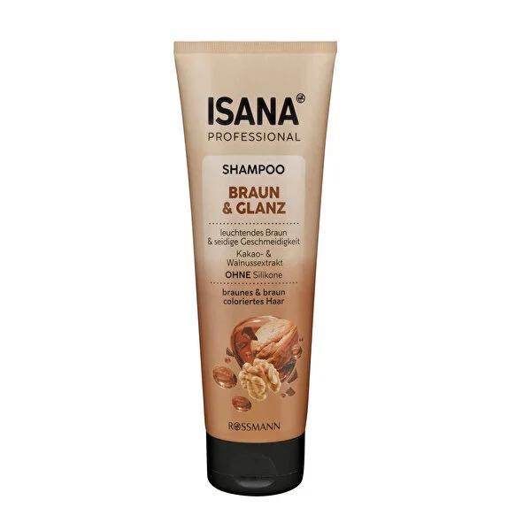 Isana Professional Brown & Shiny Hair Shampoo: Enhance Color, UV Protection, Vegan - 8.45 fl oz by Beauty Care Bag