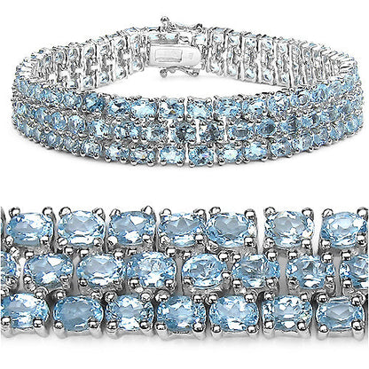 Genuine blue topaz .925 sterling silver bracelet by Avera Group