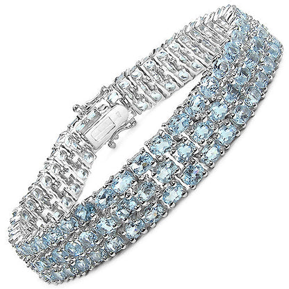 Genuine blue topaz .925 sterling silver bracelet by Avera Group, view 2