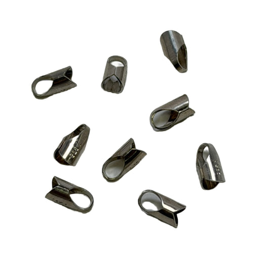 Sterling Silver End Caps 9mm x 5mm for 4mm Cord - 925 Stamped Individual Sale by Continental Bead Suppliers