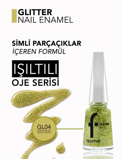 Flormar Glitter Nail Enamel Sparkly Polish 11ml by Beauty Care Bag