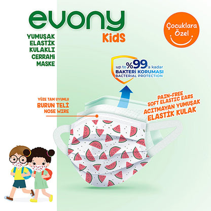 Evony Children's Face Mask: 10-Pack - TSE Certified, Soft, Comfortable, & Allergy-Free Kids Face Masks for Reliable Respiratory Protection by Beauty Care Bag
