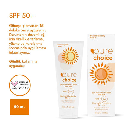 Pure Choice SPF 50+ Sunscreen Cream for Daily Protection 50ml by Beauty Care Bag