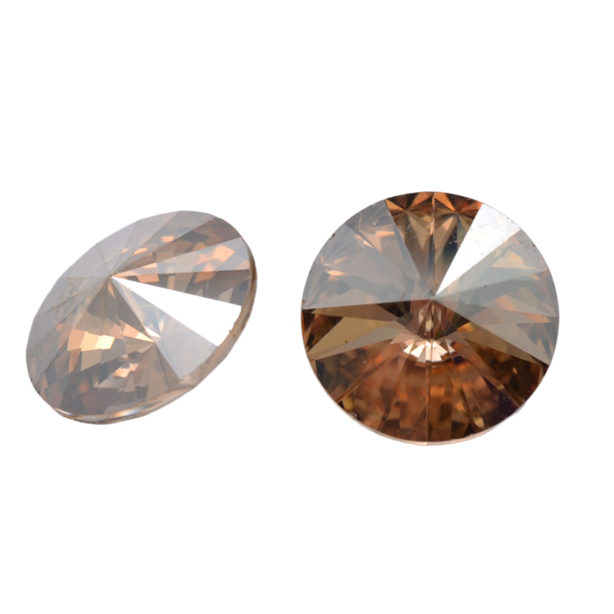 Swarovski 14mm Round Rivoli Golden Shadow Crystal - Individual Stone by Continental Bead Suppliers