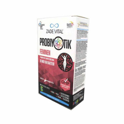 Zade Vital Probiyotik Feminen Probiotic Dietary Supplement for Women's Health - 30 Capsules by Beauty Care Bag