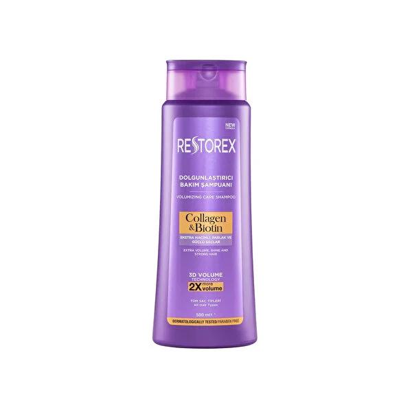 Restorex Collagen & Biotin Volumizing Shampoo: Thicker, Fuller & Stronger Hair - Hair Growth, Repair for Fine Hair by Beauty Care Bag