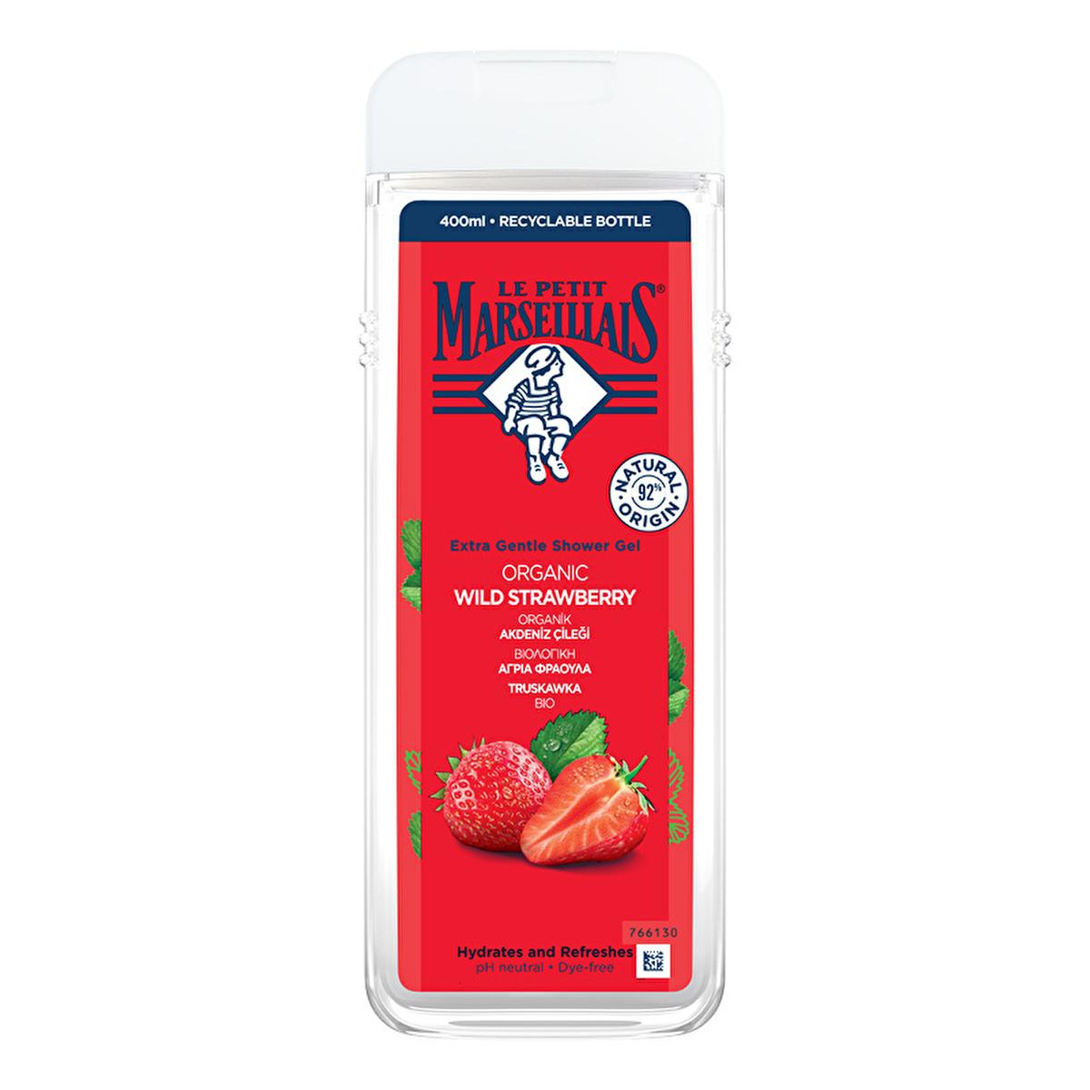 Le Petit Marseillais Strawberry Shower Gel: Gentle & Fragrant Body Wash for Refreshing Clean by Beauty Care Bag