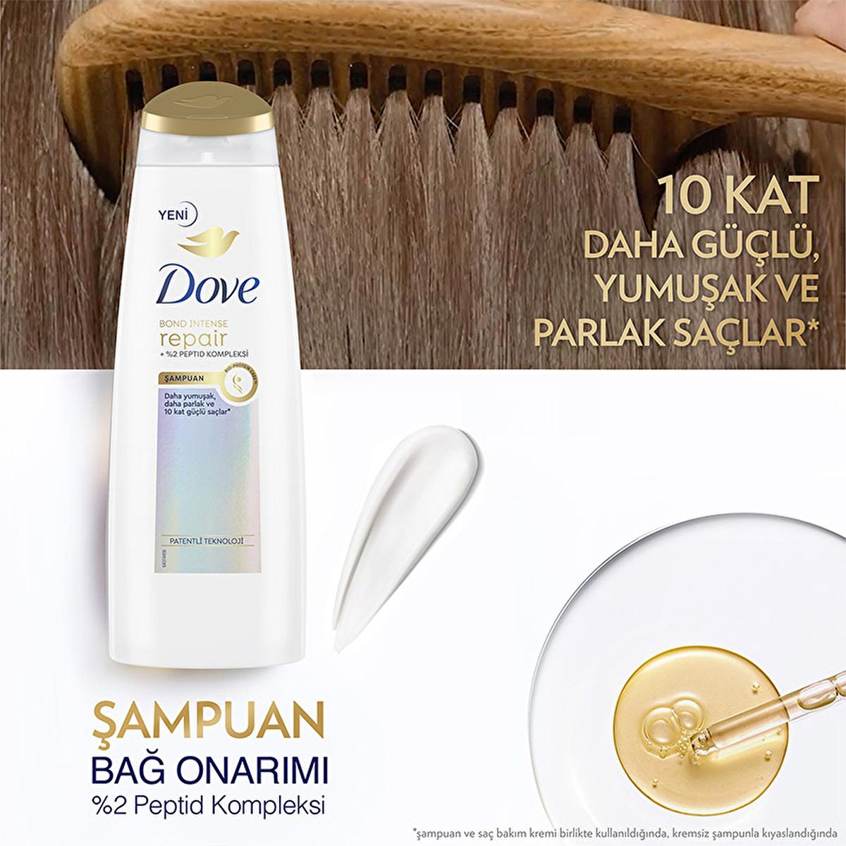 Dove Bond Intense Repair Shampoo - Advanced Hair Repair for Damaged & Chemically Treated Hair, Peptide Complex, 13.53 fl oz by Beauty Care Bag