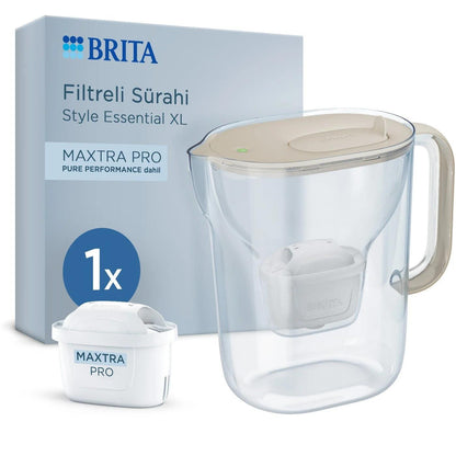 Brita Style Essential XL Water Filter Pitcher Sand Beige 3.6L by Beauty Care Bag
