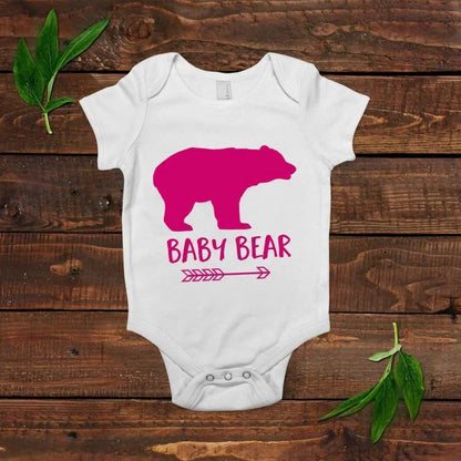 baby bear shirt - pink baby girl gift - one piece outfit by Joyful Moose