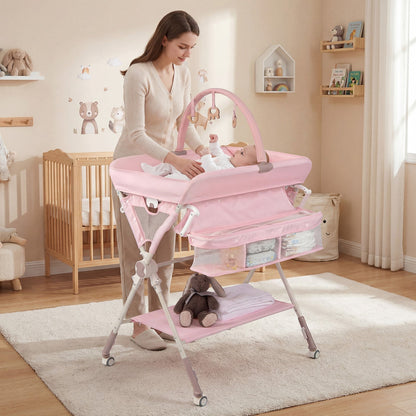 Baby Changing Table Foldable Diaper Changing Station with Storage Bag and ShelfTorqelo.com