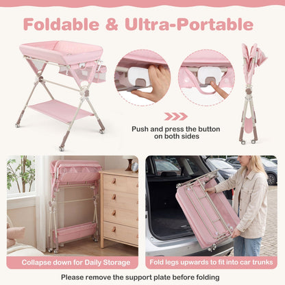 Baby Changing Table Foldable Diaper Changing Station with Storage Bag and ShelfTorqelo.com
