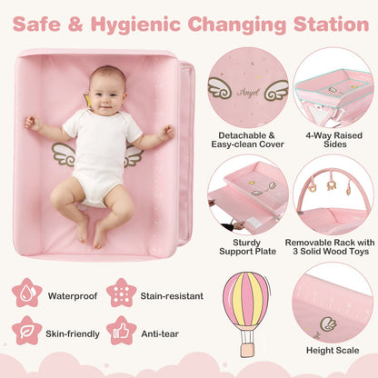 Baby Changing Table Foldable Diaper Changing Station with Storage Bag and ShelfTorqelo.com