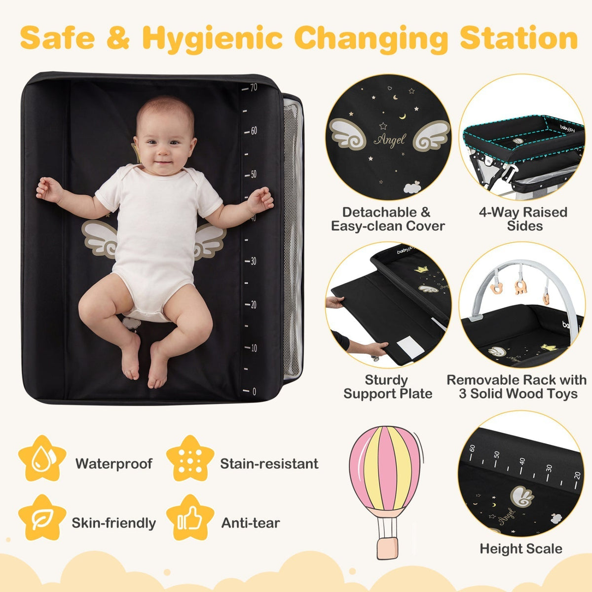 Baby Changing Table Foldable Diaper Changing Station with Storage Bag and ShelfTorqelo.com