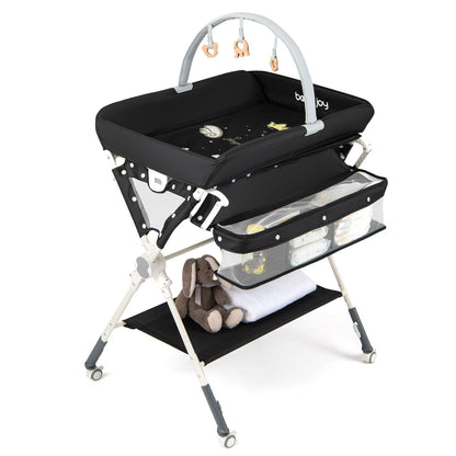 Baby Changing Table Foldable Diaper Changing Station with Storage Bag and ShelfTorqelo.com