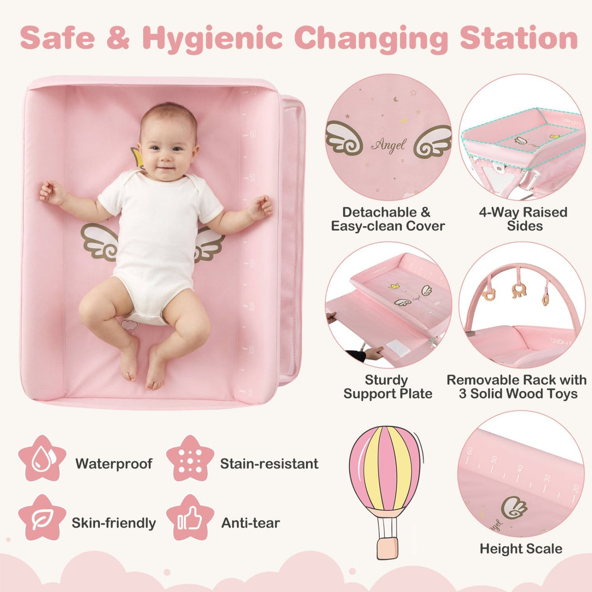 Baby Changing Table Foldable Diaper Changing Station with Storage Bag and ShelfTorqelo.com