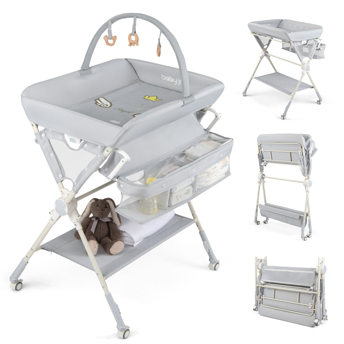 Baby Changing Table Foldable Diaper Changing Station with Storage Bag and ShelfTorqelo.com