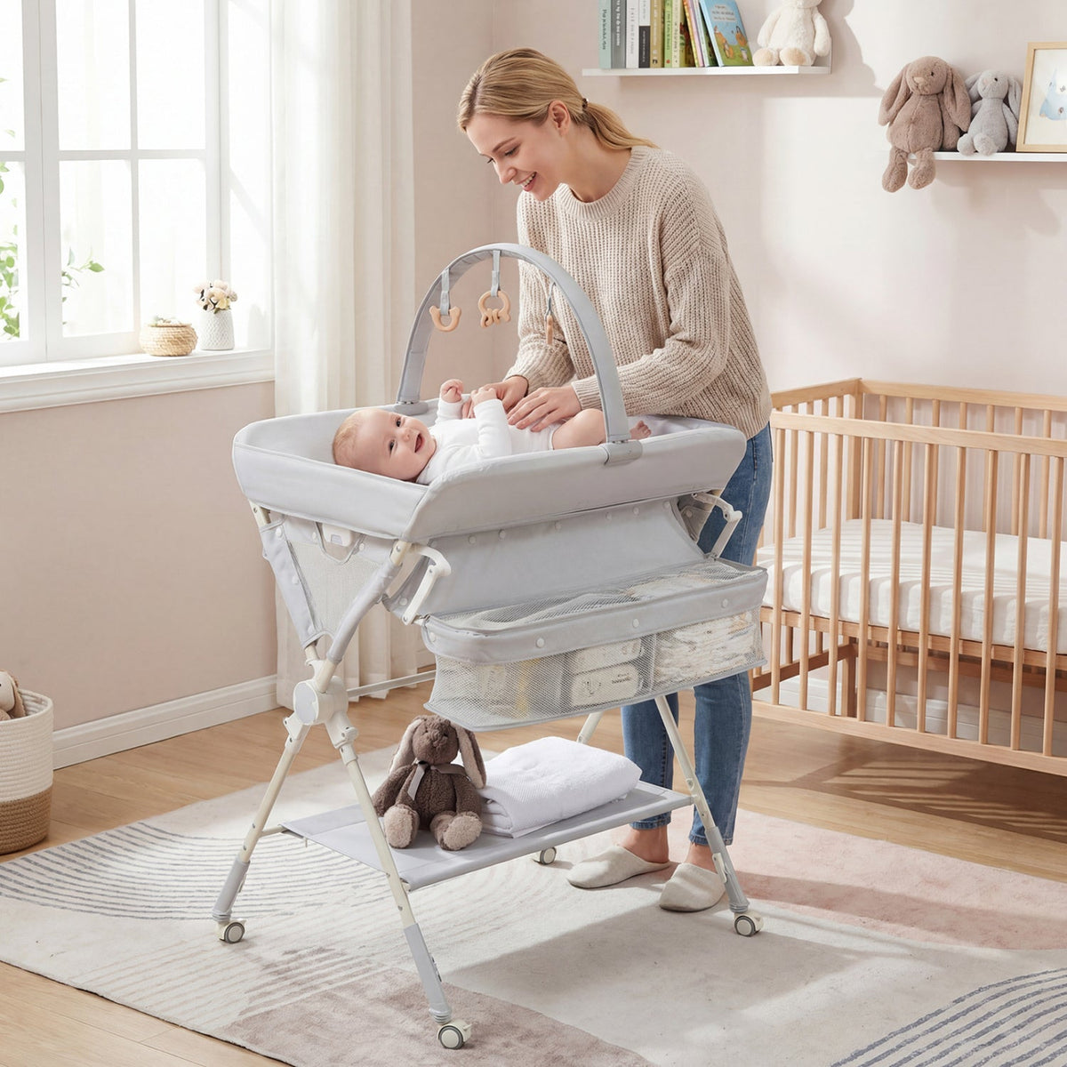 Baby Changing Table Foldable Diaper Changing Station with Storage Bag and ShelfTorqelo.com