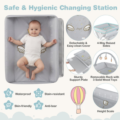 Baby Changing Table Foldable Diaper Changing Station with Storage Bag and ShelfTorqelo.com