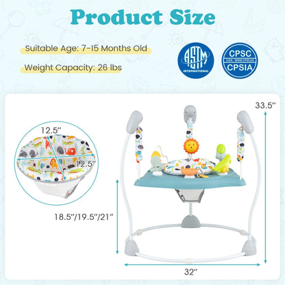Baby Jump and Play Activity Center with Rotatable Seat and Interactive ToysTorqelo.com