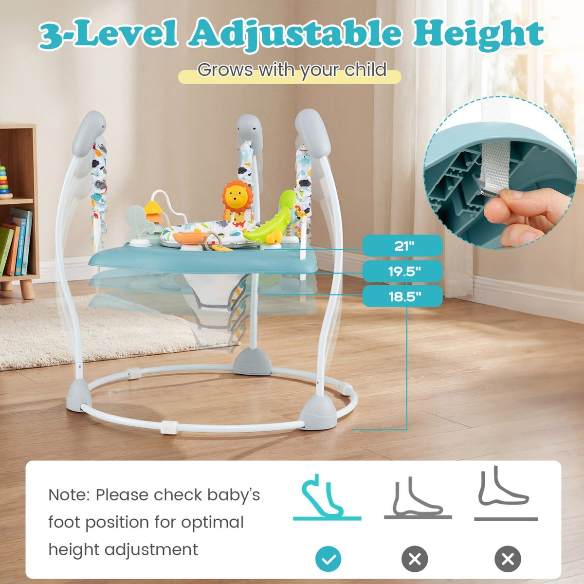 Baby Jump and Play Activity Center with Rotatable Seat and Interactive ToysTorqelo.com