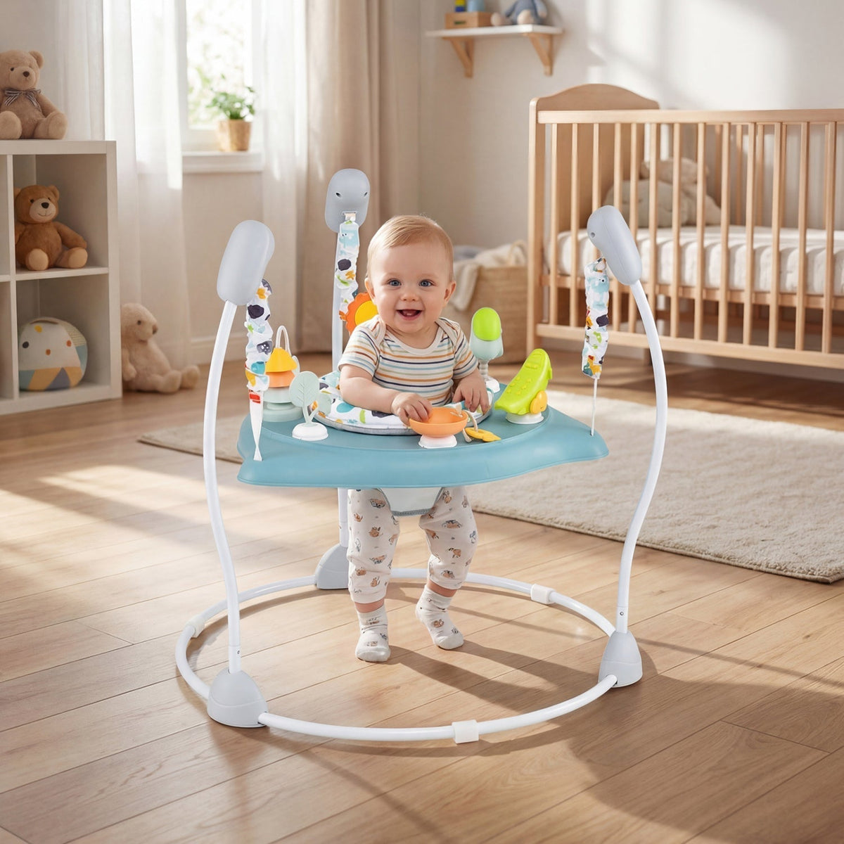 Baby Jump and Play Activity Center with Rotatable Seat and Interactive ToysTorqelo.com