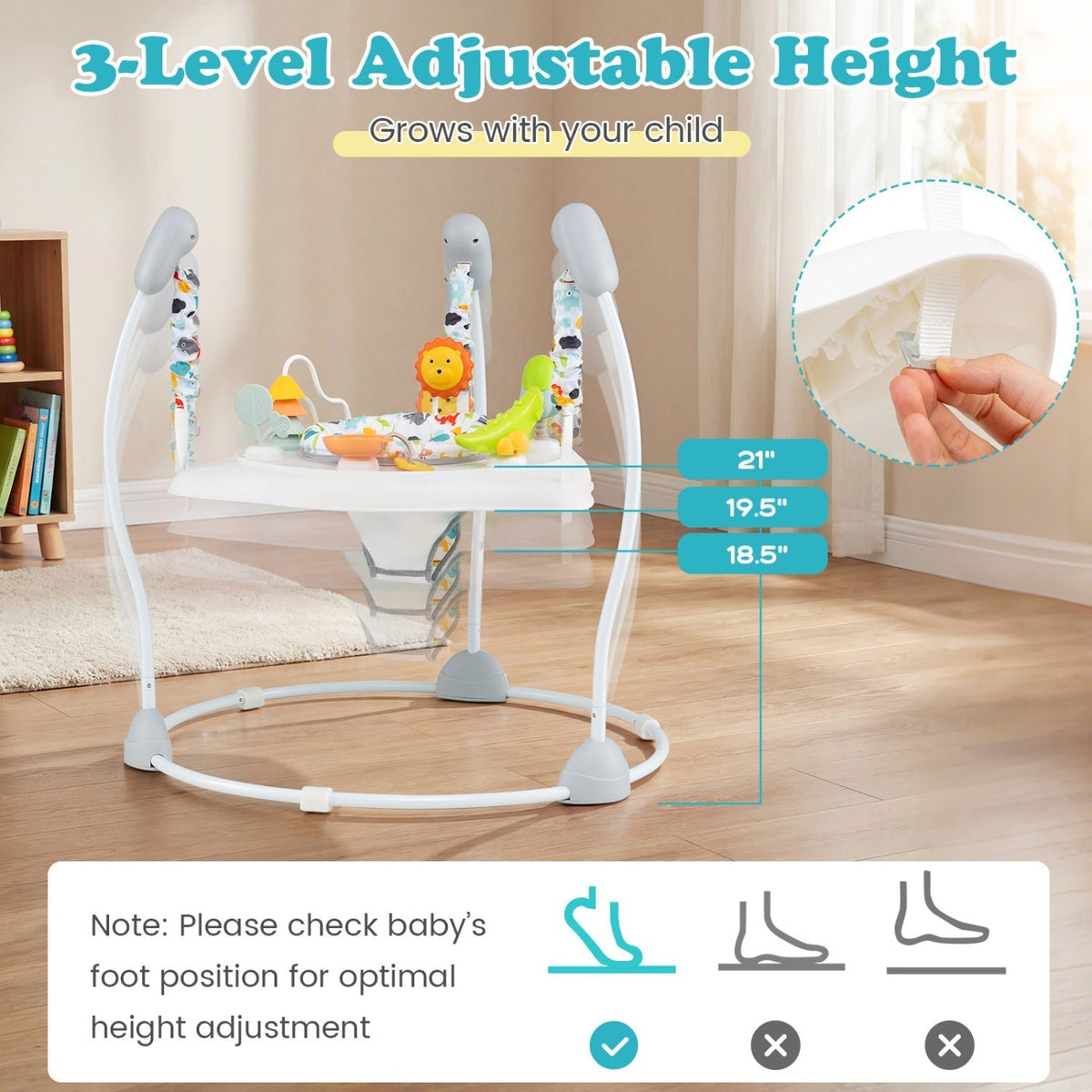 Baby Jump and Play Activity Center with Rotatable Seat and Interactive ToysTorqelo.com