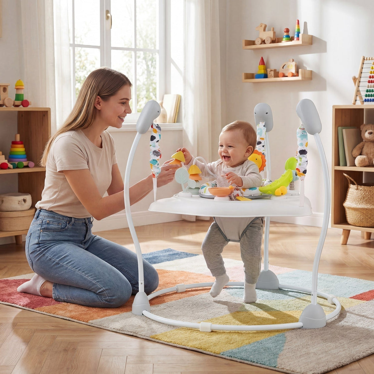 Baby Jump and Play Activity Center with Rotatable Seat and Interactive ToysTorqelo.com