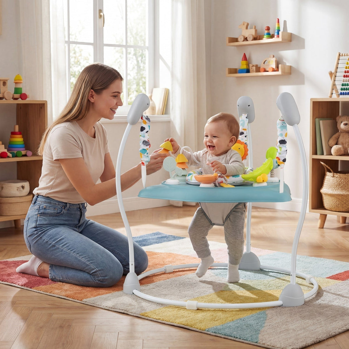 Baby Jump and Play Activity Center with Rotatable Seat and Interactive ToysTorqelo.com