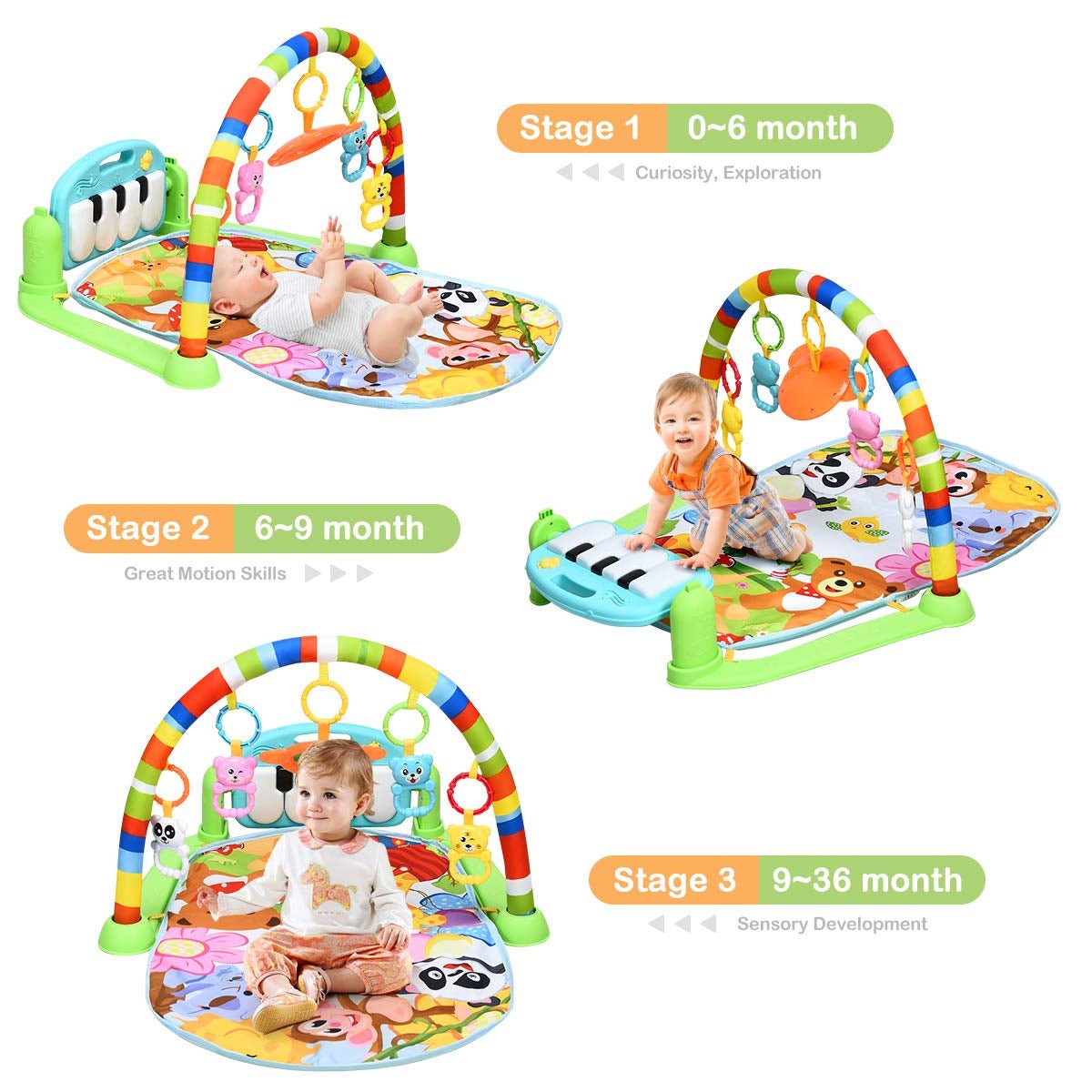 Baby Kick and Play Piano Gym Activity Play MatTorqelo.com