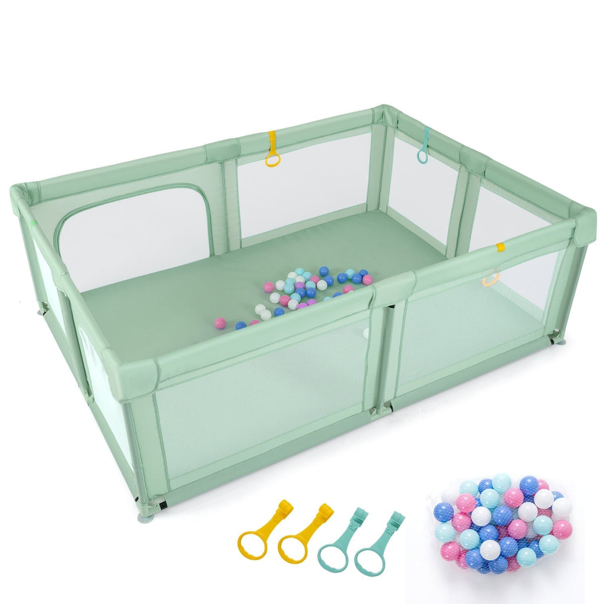Baby Playpen with 50 Ocean Balls and Breathable MeshBaby PlaypenTorqelo.com