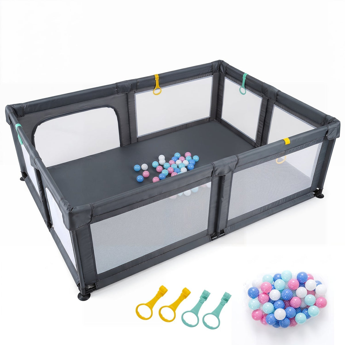 Baby Playpen with 50 Ocean Balls and Breathable MeshBaby PlaypenTorqelo.com