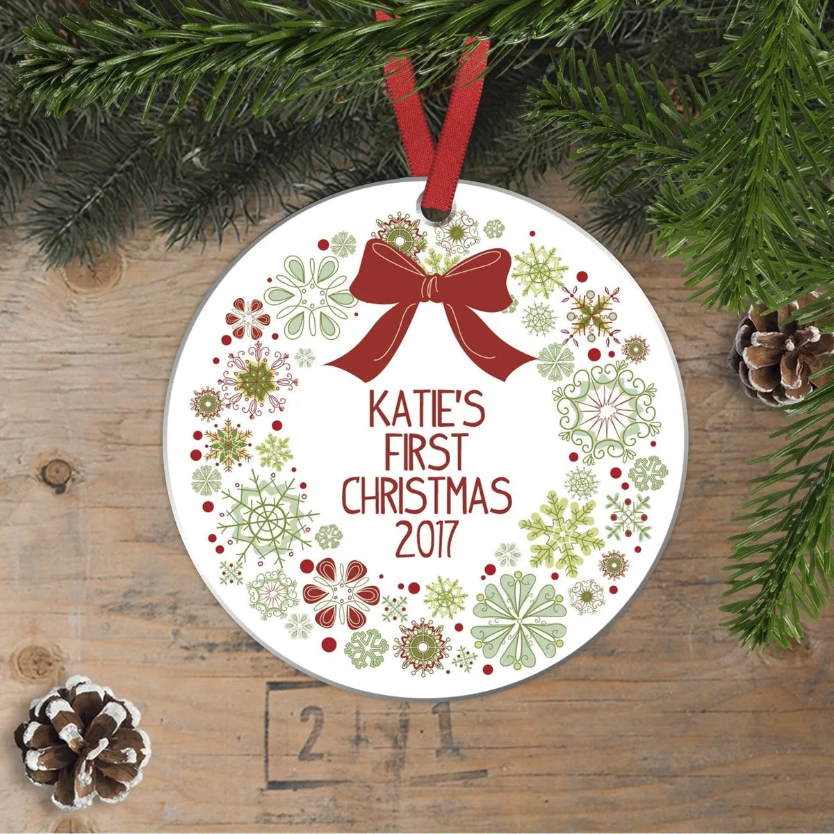 Baby's First Christmas Ornament - Baby Christmas Ornament - New Baby Gift Baby Christmas Gift by Joyful Moose