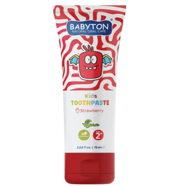 Babyton Natural Strawberry Fluoride Toothpaste 2+ Years 75 ml by Beauty Care Bag