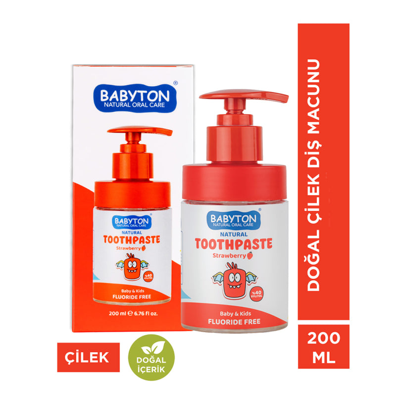 Babyton Kids Strawberry Toothpaste for Gentle Oral Care 200 ml by Beauty Care Bag