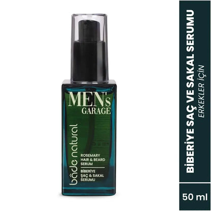 Bade Natural Men's Garage Rosemary Hair & Beard Serum 50ml by Beauty Care Bag