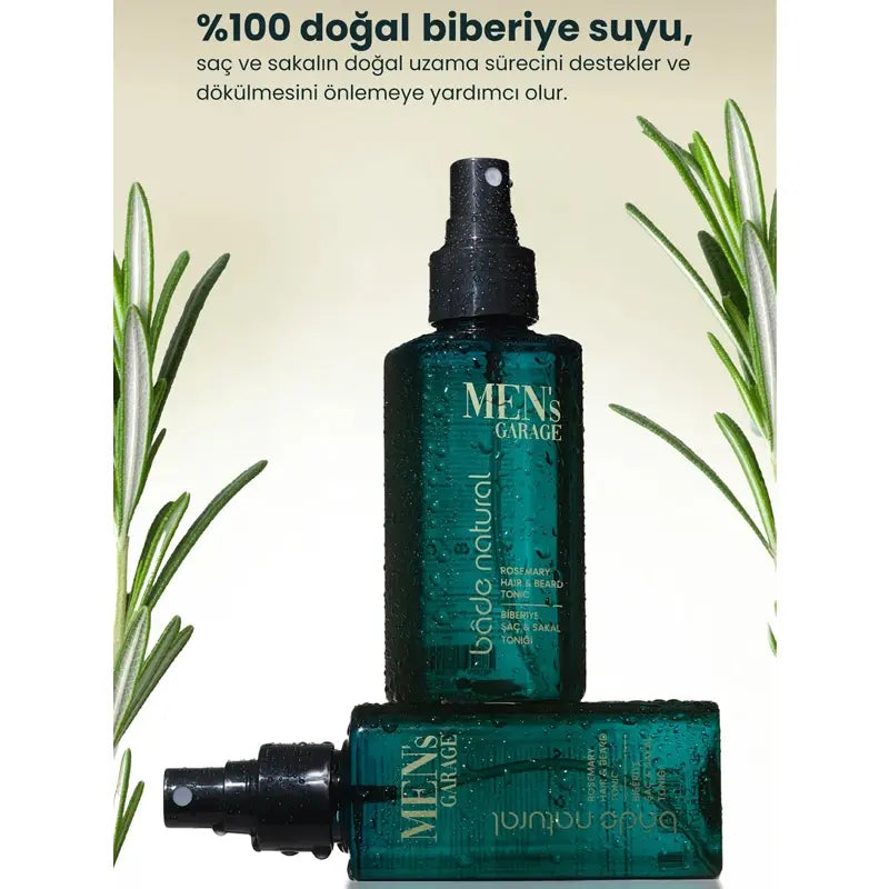 Bade Natural Men's Garage Rosemary Hair & Beard Tonic 150ml by Beauty Care Bag