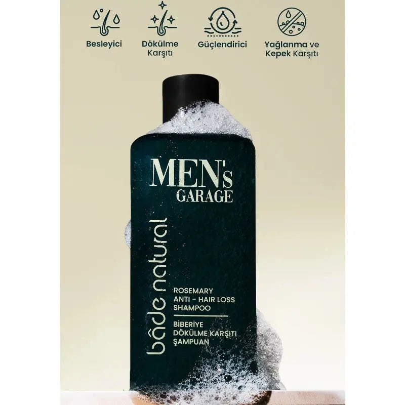 Bade Natural Men's Garage Rosemary Hair Strengthening Shampoo 300ml by Beauty Care Bag