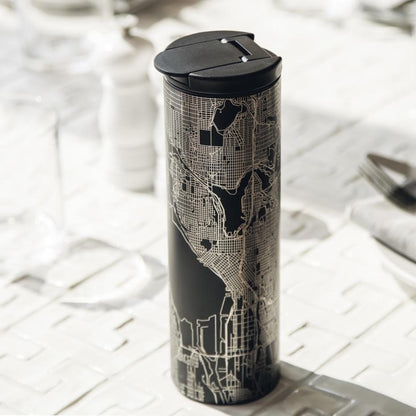 Bakersfield - California Map Tumbler in Matte Black by Cyan Castor