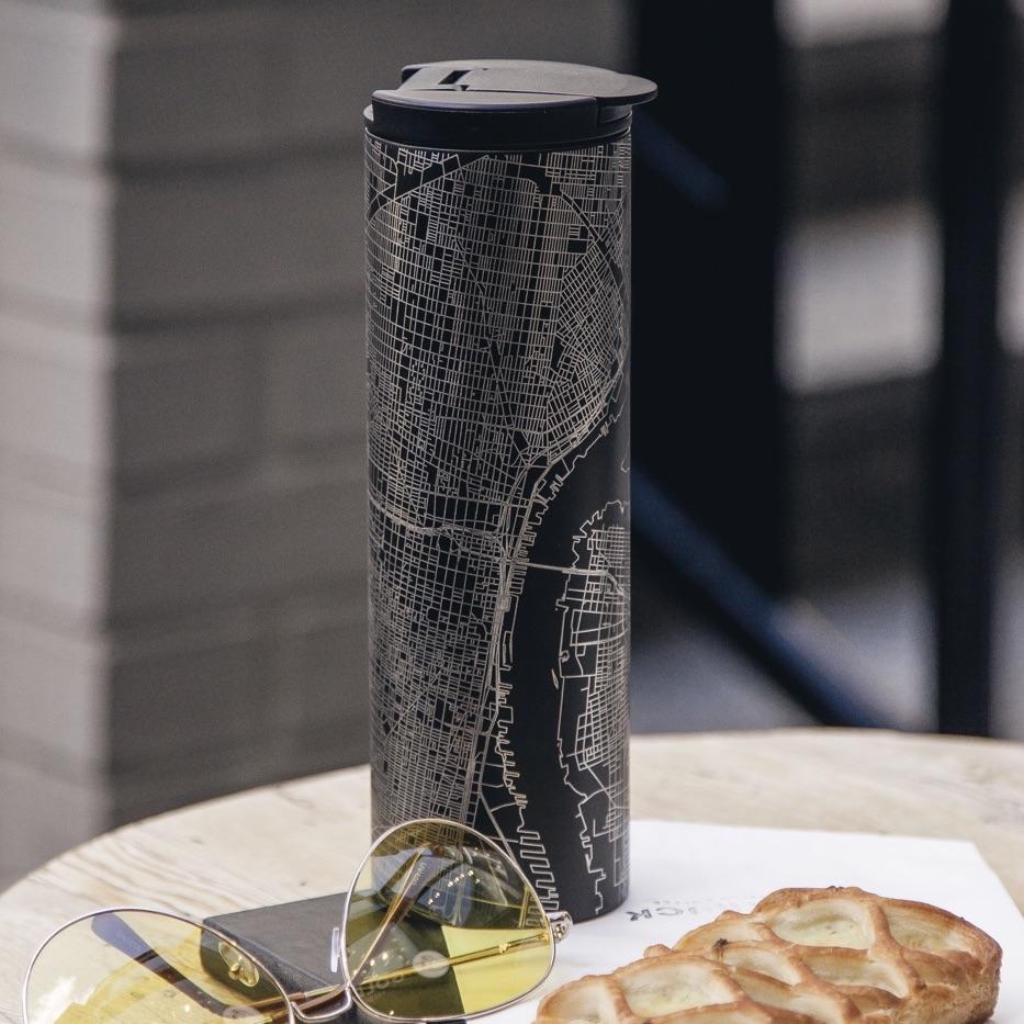 Bakersfield - California Map Tumbler in Matte Black by Cyan Castor