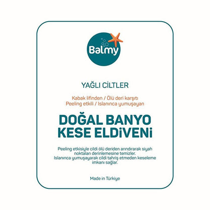 Balmy Exfoliating Bath Glove - Natural Loofah & Cotton, Exfoliates & Renews Skin, Turkish Bath Glove for Oily SkinExfoliatorTorqelo.com