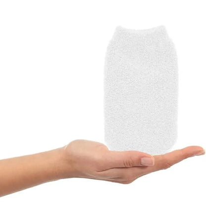 Balmy Polyester Bath Glove for Gentle Exfoliation - White by Beauty Care Bag