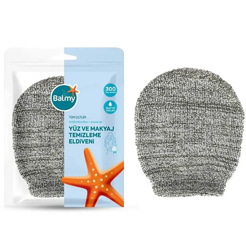 Balmy Face & Makeup Cleansing Glove for Gentle Exfoliation by Beauty Care Bag
