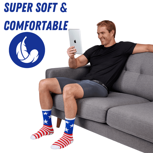 Flag bamboo rayon crew socks – view 2