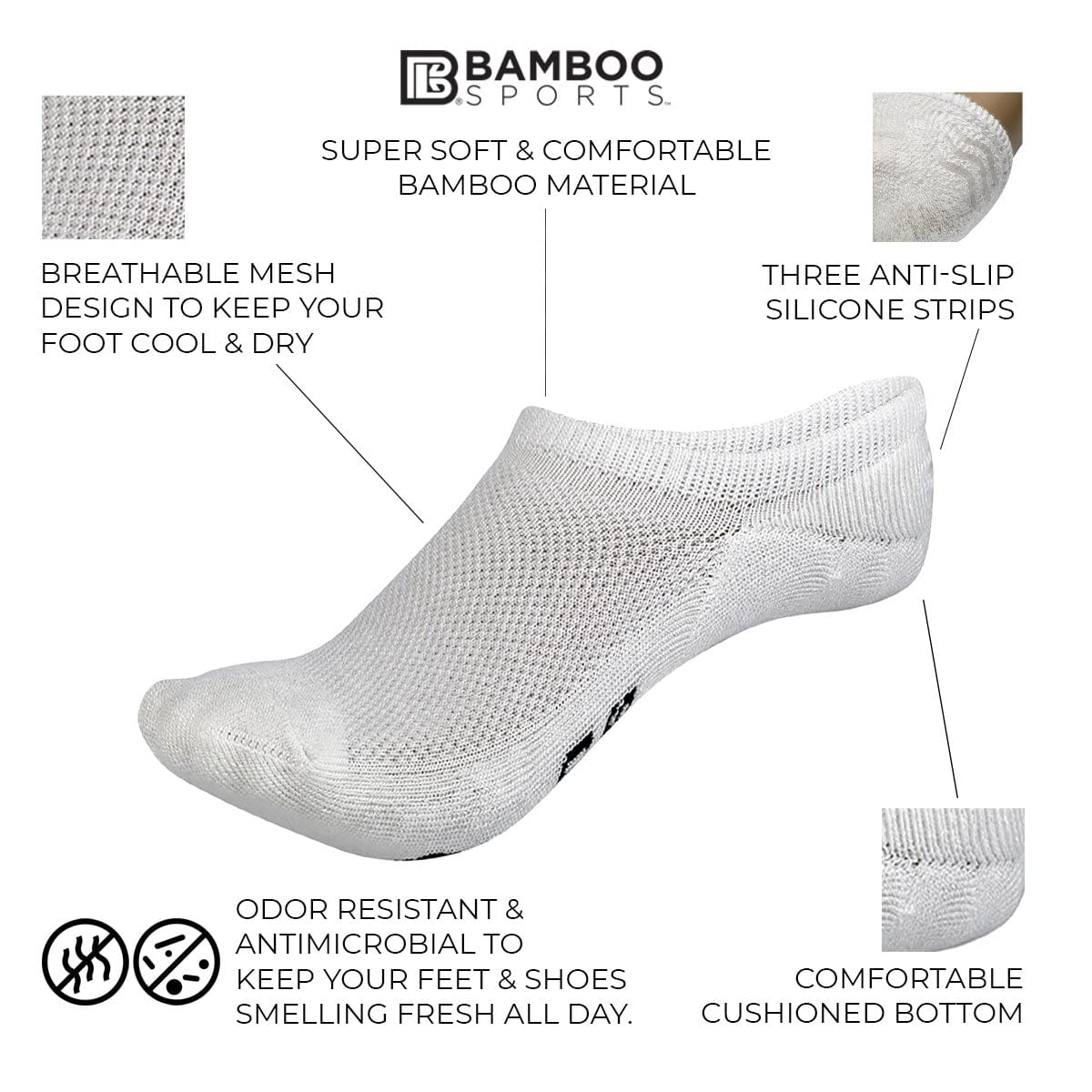 Invisible no show bamboo rayon socks – view 9