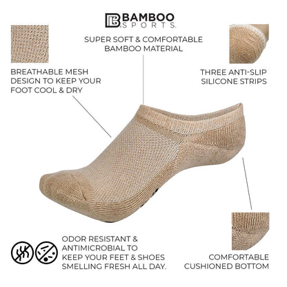 Invisible No Show Bamboo Rayon Socks by Bamboo Sports