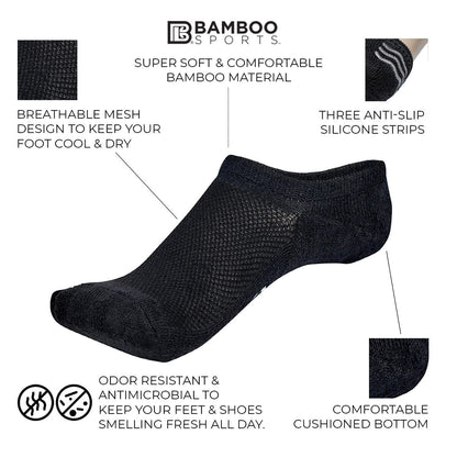 Invisible No Show Bamboo Rayon Socks by Bamboo Sports