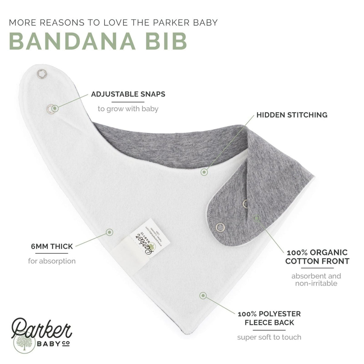 Clay Bandana Bib Set (8 pack) by Parker Baby Co.