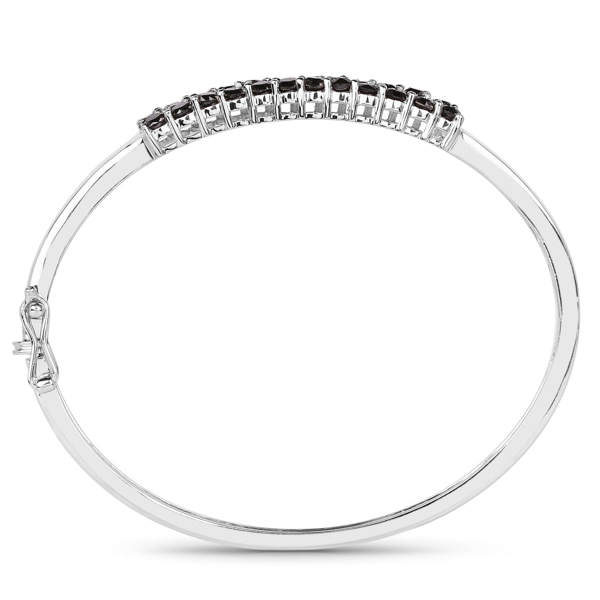 3.53 ct black diamond .925 sterling silver bangle by Avera Group, view 2
