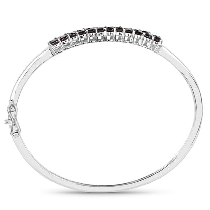 3.53 ct black diamond .925 sterling silver bangle by Avera Group, view 2